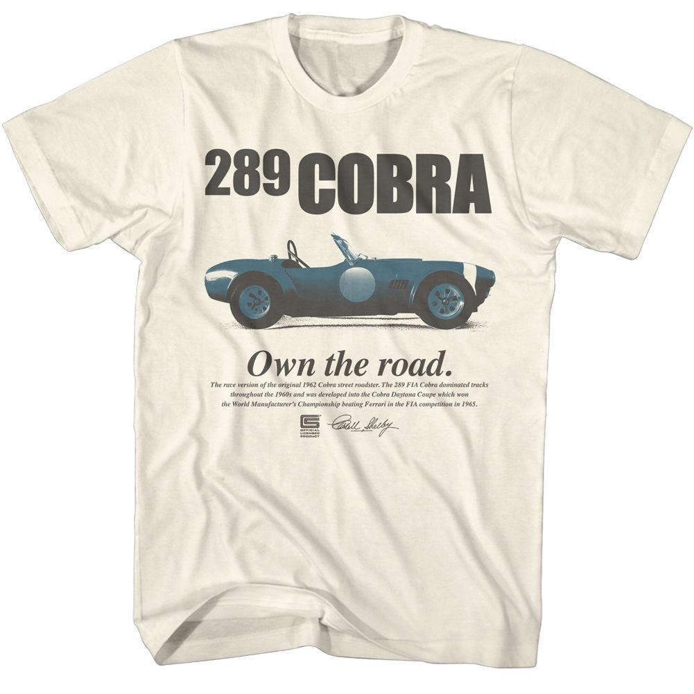 CARROLL SHELBY-CARROLL SHELBY 289 COBRA-NATURAL ADULT S/S TSHIRT