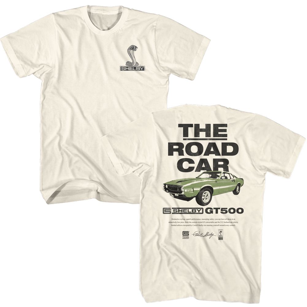 CARROLL SHELBY-CARROLL SHELBY ROAD CAR F B-NATURAL ADULT S/S TSHIRT