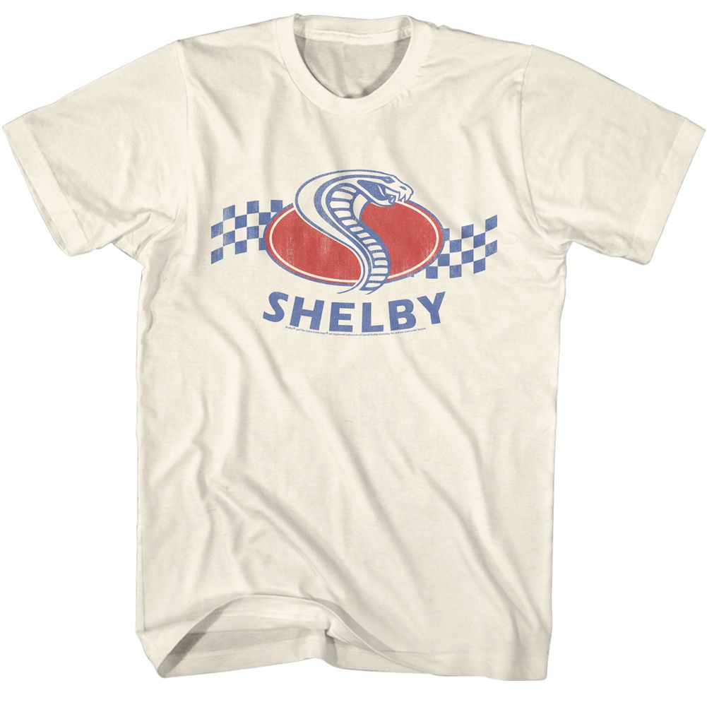CARROLL SHELBY-CARROLL SHELBY COBRA SNAKE CHECKERS-NATURAL ADULT S/S TSHIRT