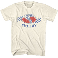 Thumbnail for CARROLL SHELBY-CARROLL SHELBY COBRA SNAKE CHECKERS-NATURAL ADULT S/S TSHIRT