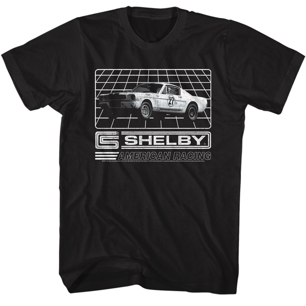 CARROLL SHELBY-SHELBY GRID-BLACK ADULT S/S TSHIRT