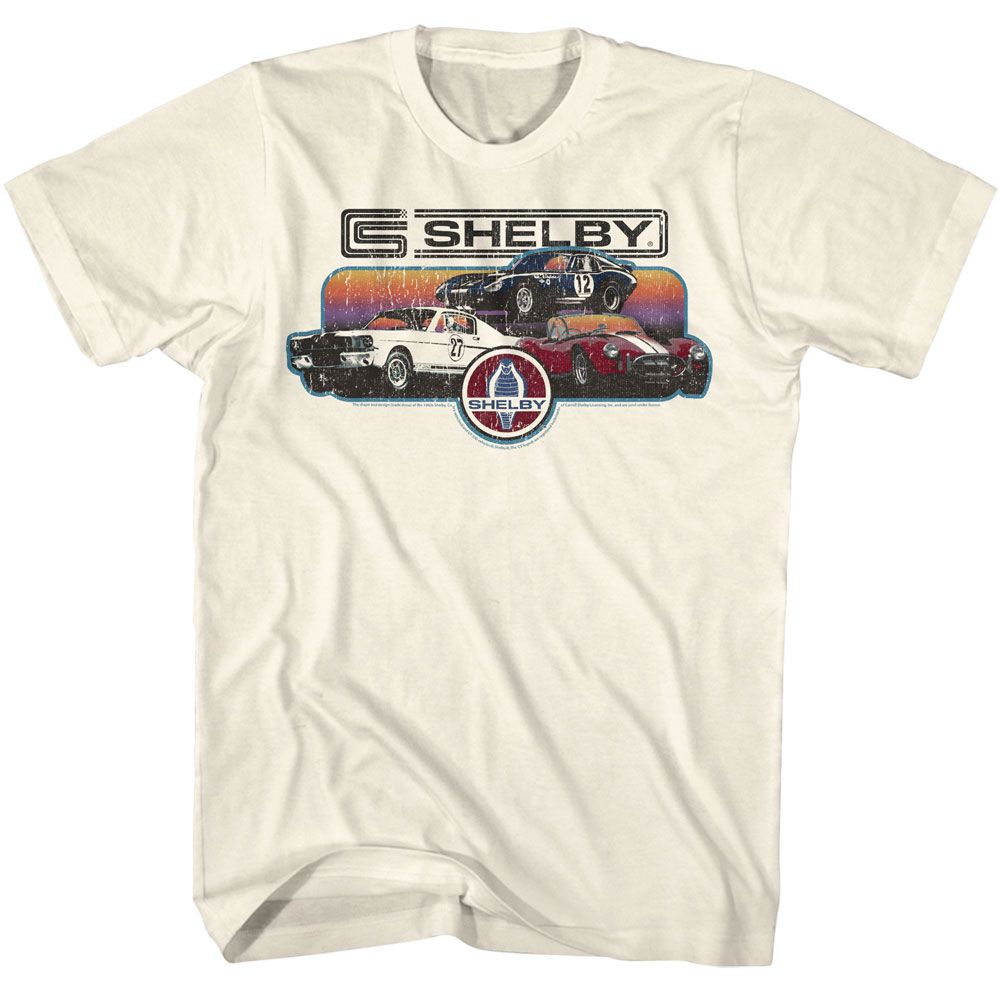 CARROLL SHELBY-CARROLL SHELBY GRADIENT COLLAGE-NATURAL ADULT S/S TSHIRT