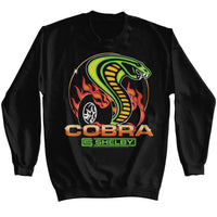 Thumbnail for CARROLL SHELBY-CARROLL SHELBY DRAGON SNAKE BURNOUT-BLACK ADULT L/S SWEATSHIRT