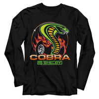 Thumbnail for CARROLL SHELBY-CARROLL SHELBY DRAGON SNAKE BURNOUT-BLACK ADULT L/S TSHIRT