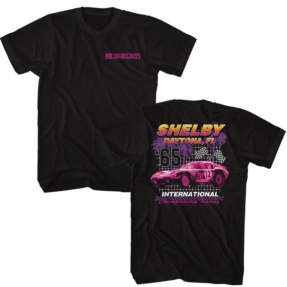 CARROLL SHELBY-SHELBY INTERNATIONAL CHAMP FRONT AND BACK-BLACK ADULT S/S TSHIRT