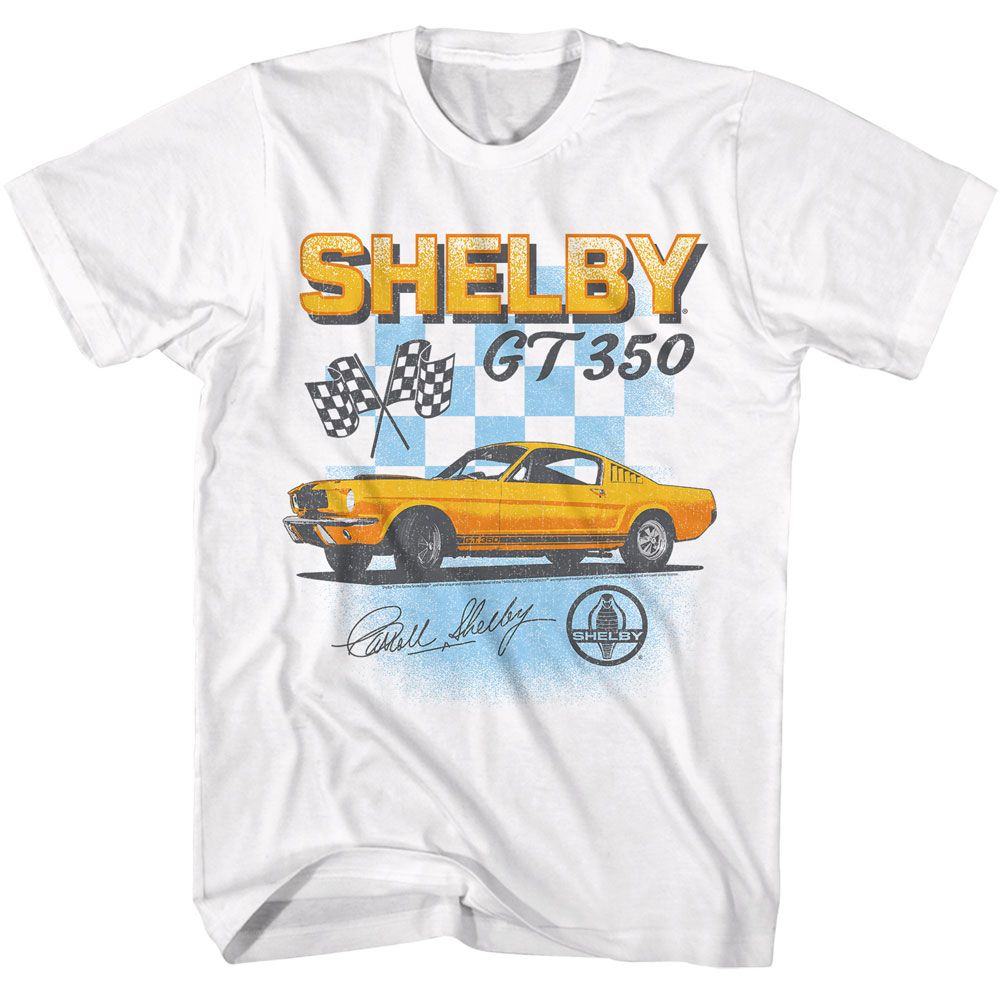SHELBY-CARROLL SHELBY GT 350-WHITE ADULT S/S TSHIRT