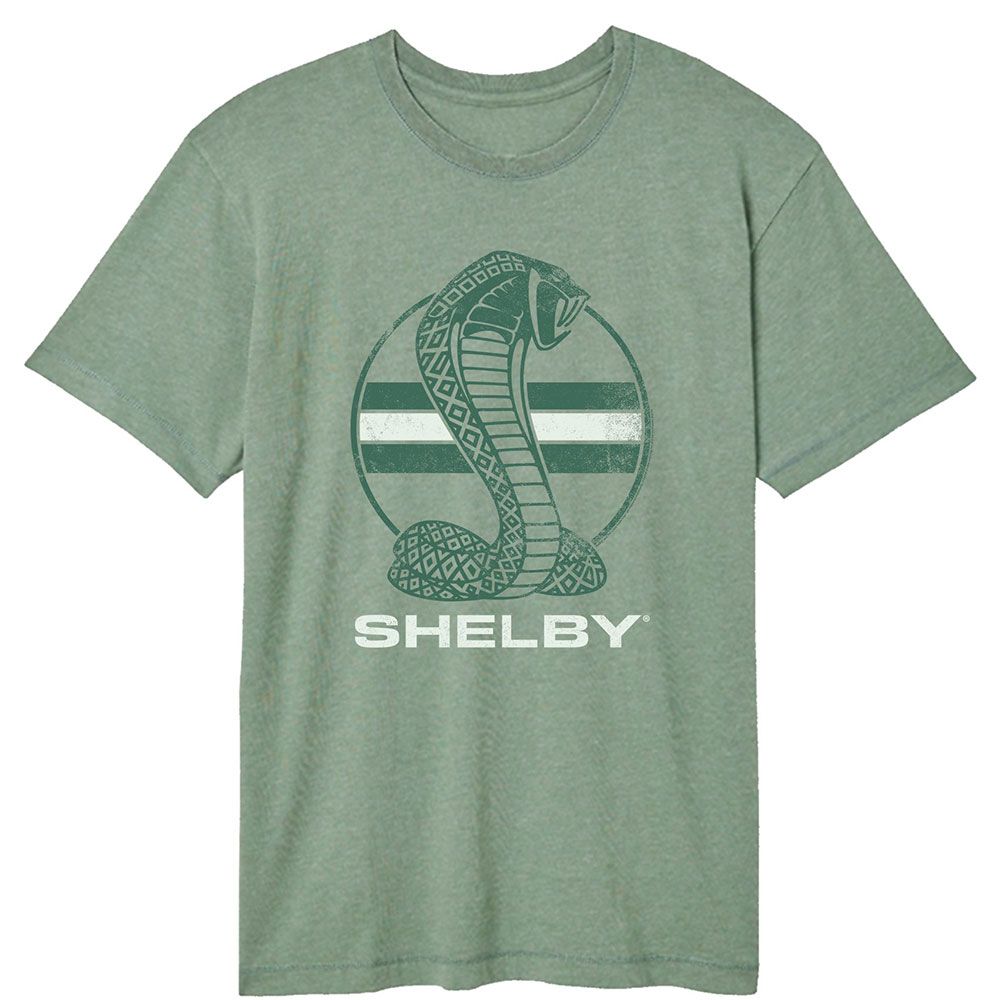 CARROLL SHELBY-CARROLL SHELBY COBRA CIRCLE STRIPES-BASIL ADULT S/S VINTAGE WASH TSHIRT