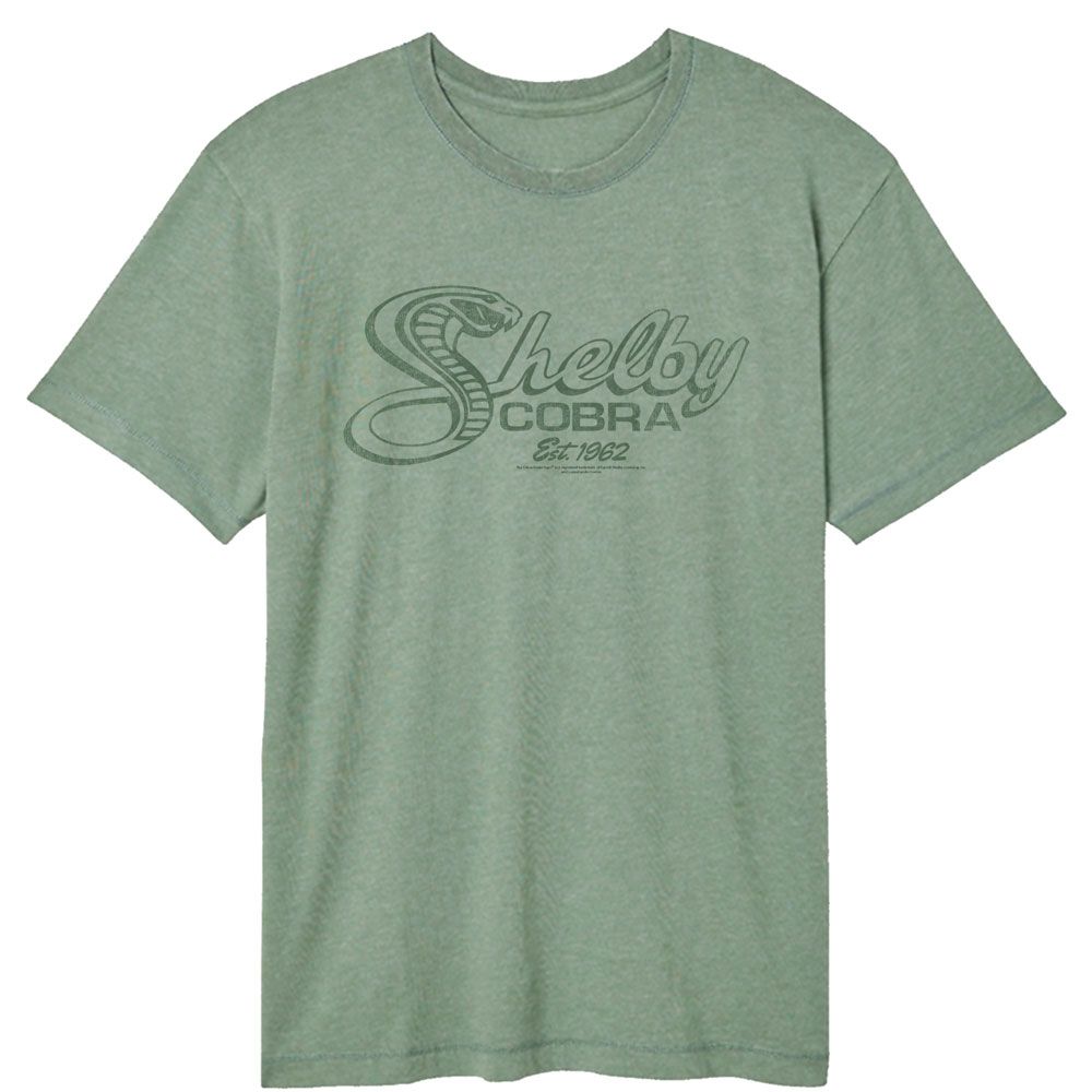 CARROLL SHELBY-CARROLL SHELBY COBRA SNAKE SCRIPT-BASIL ADULT S/S VINTAGE WASH TSHIRT