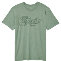 Thumbnail for CARROLL SHELBY-CARROLL SHELBY COBRA SNAKE SCRIPT-BASIL ADULT S/S VINTAGE WASH TSHIRT
