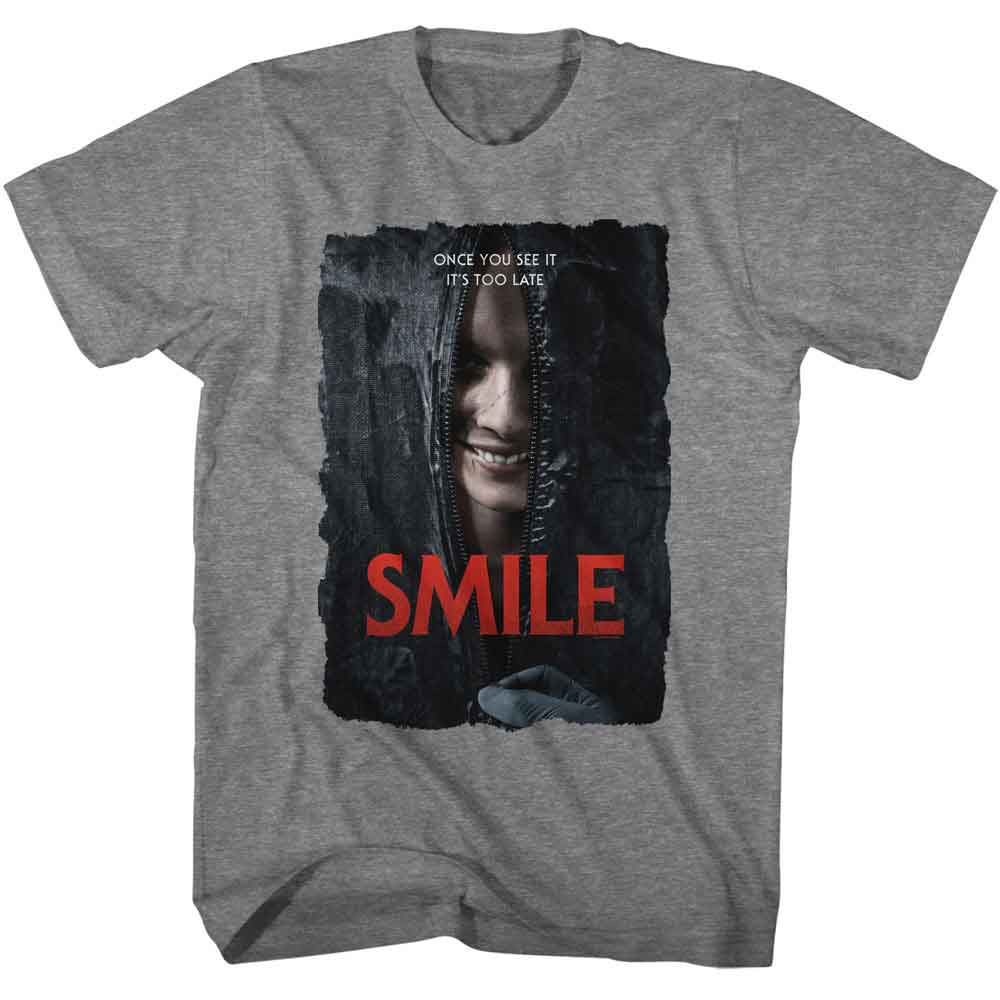 SMILE-SMILE MOVIE POSTER-GRAPHITE HEATHER ADULT S/S TSHIRT
