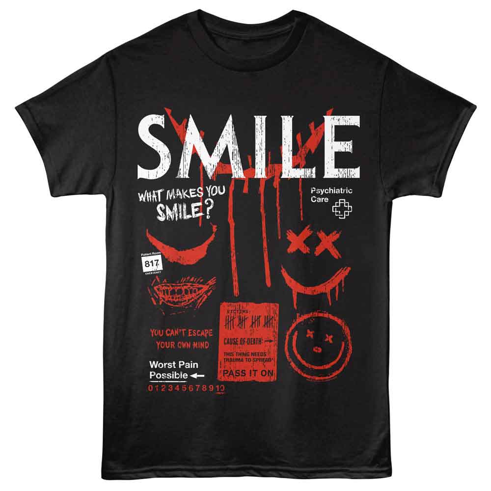 SMILE-SMILE PSYCHIATRIC CARE-BLACK ADULT S/S TSHIRT