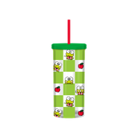 Thumbnail for Sanrio Keroppi Apple Checker Pattern 20Oz Plastic Tall Cold Cup W/ Lid And Straw – 12 pc ppk ($5.25 each)