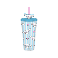 Thumbnail for Sanrio Cinnamoroll Stripe Pattern 24Oz Plastic Cold Cup W/ Lid And Topper Straw – 12 pc ppk ($6.50 each)