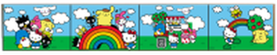 Sanrio Hello Kitty & Friends A Day At The Park  MDF Wood Wall Art 36" x 6" – 4 pc ppk ($7.00 each)