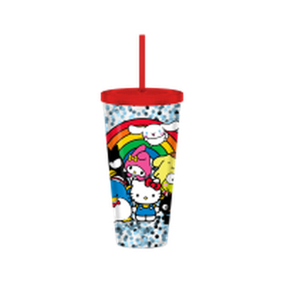 Sanrio Hello Kitty and Friends Group Rainbow Pose  32oz Confetti Cold Cup – 12 pc ppk ($7.50 each)