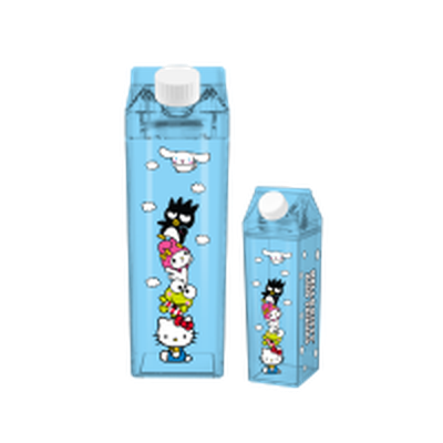 Sanrio Hello Kitty and Friends Stacked Friends and Clouds  16.2oz Plastic Milk Carton Bottle – 12 pc ppk ($5.50 each)