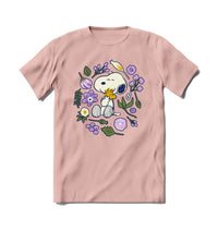 Thumbnail for BRIEF INSANITY Peanuts Snoopy Floral Love Unisex Short Sleeve Sleep Shirt