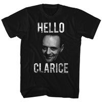 Thumbnail for SILENCE OF THE LAMBS-HELLO CLARICE-BLACK ADULT S/S TSHIRT