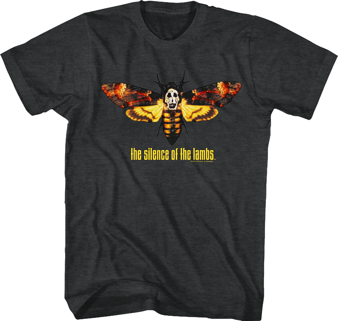 SILENCE OF THE LAMBS-MOTH-BLACK HEATHER ADULT S/S TSHIRT