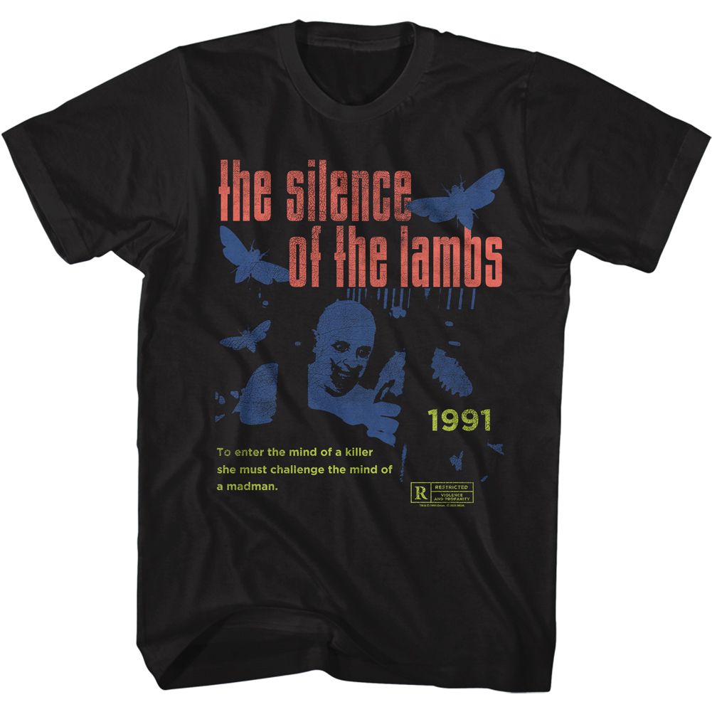 SILENCE OF THE LAMBS-MIND OF A MADMAN-BLACK ADULT S/S TSHIRT