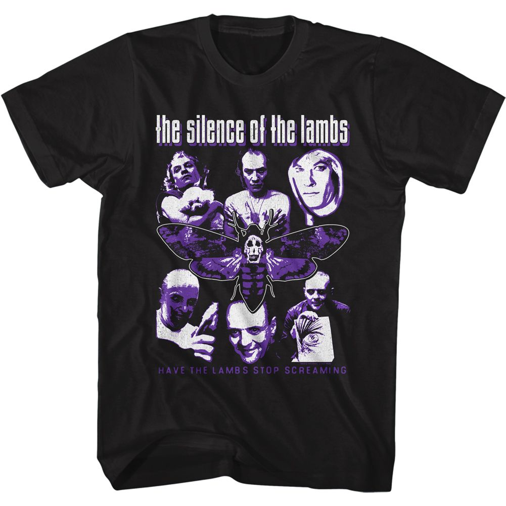 SILENCE OF THE LAMBS-COLLAGE-BLACK ADULT S/S TSHIRT