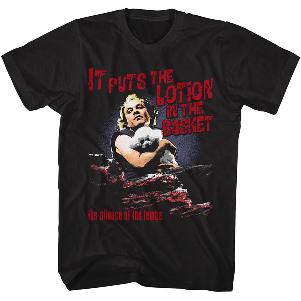 SILENCE OF THE LAMB-SILENCE LOTION IN THE BASKET-BLACK ADULT S/S TSHIRT
