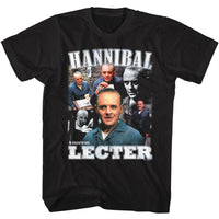 Thumbnail for SILENCE OF THE LAMB-SILENCE HANNIBAL LECTER COLLAGE-BLACK ADULT S/S TSHIRT