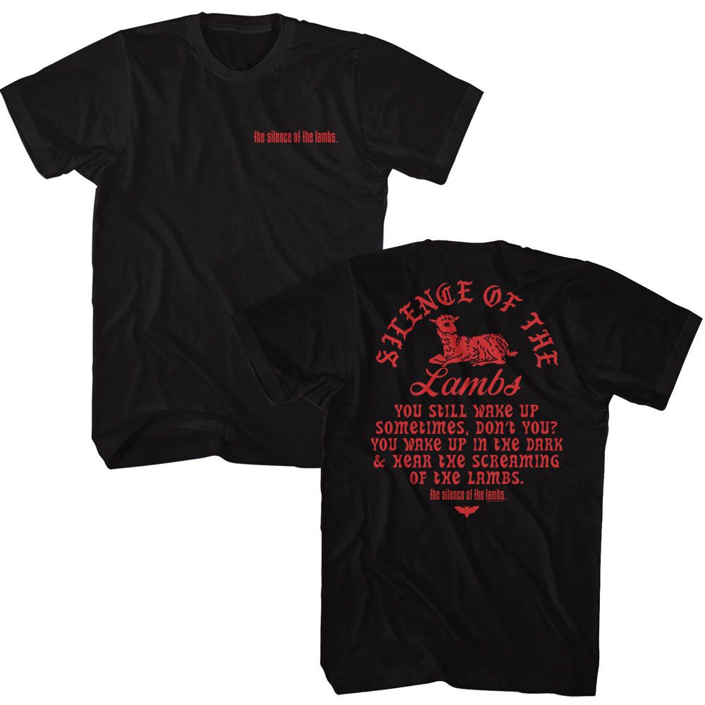 SILENCE OF THE LAMB-SILENCE LAMB FRONT AND BACK-BLACK ADULT S/S TSHIRT