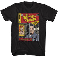 Thumbnail for SILENCE OF THE LAMBS-SILENCE COMIC COVER-BLACK ADULT S/S TSHIRT