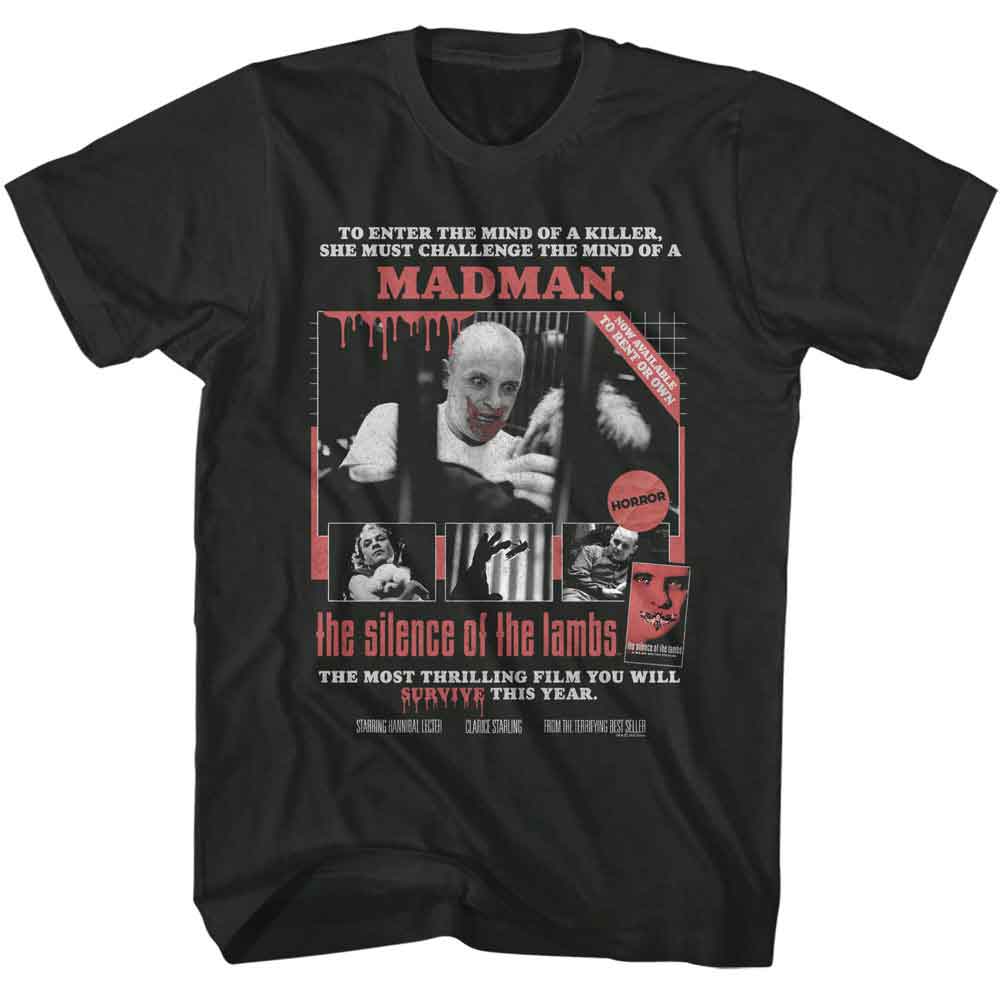 SILENCE OF THE LAMBS-SOL HOME VIDEO POSTER-SMOKE ADULT S/S TSHIRT