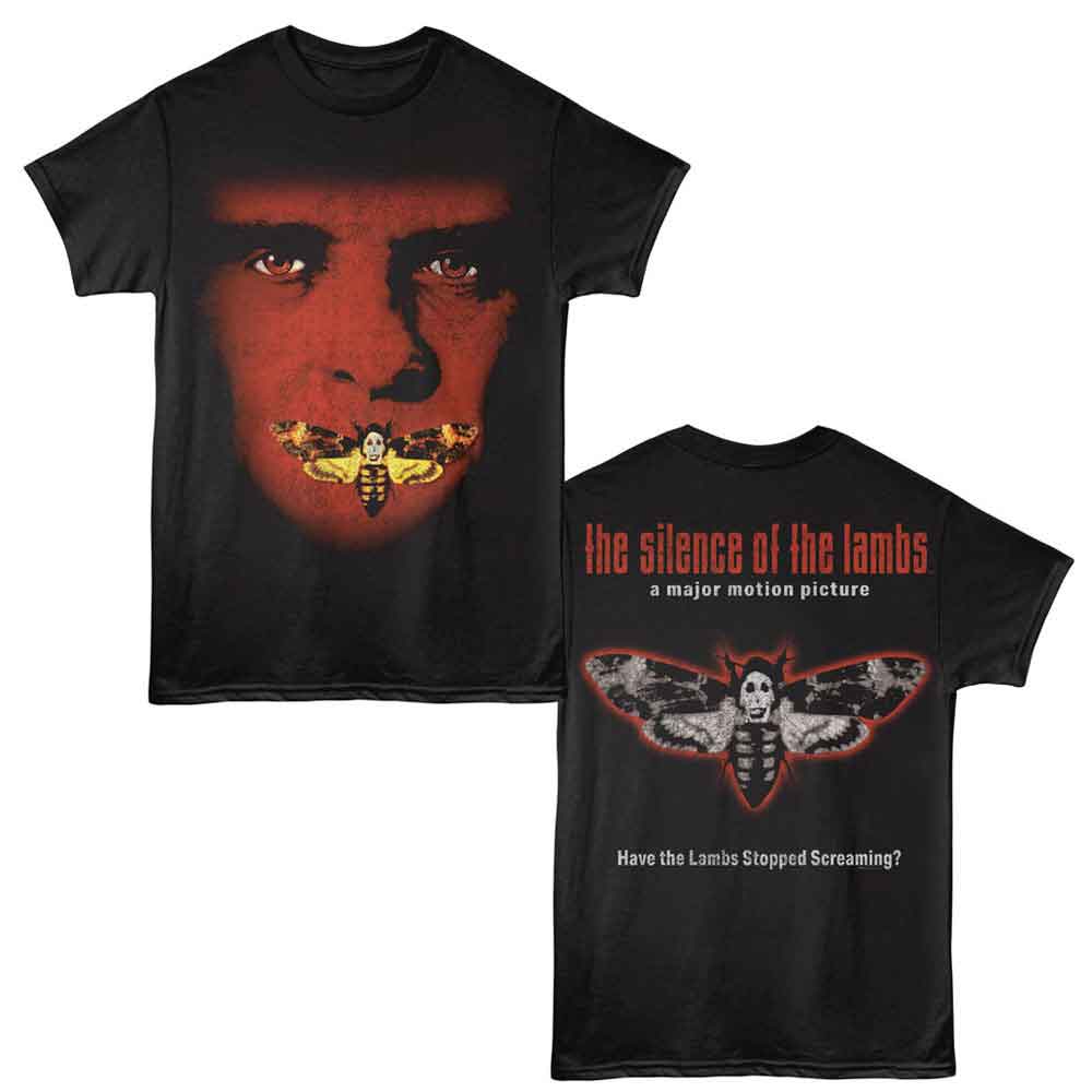 SILENCE OF THE LAMBS-SOL FACE W MOTH F B-BLACK ADULT S/S TSHIRT ***F&B***
