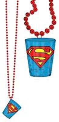 Thumbnail for Superman Logo Over Toss  2.5oz Mini Cup with Bead Chain – 240 pc ppk ($1.50 each)