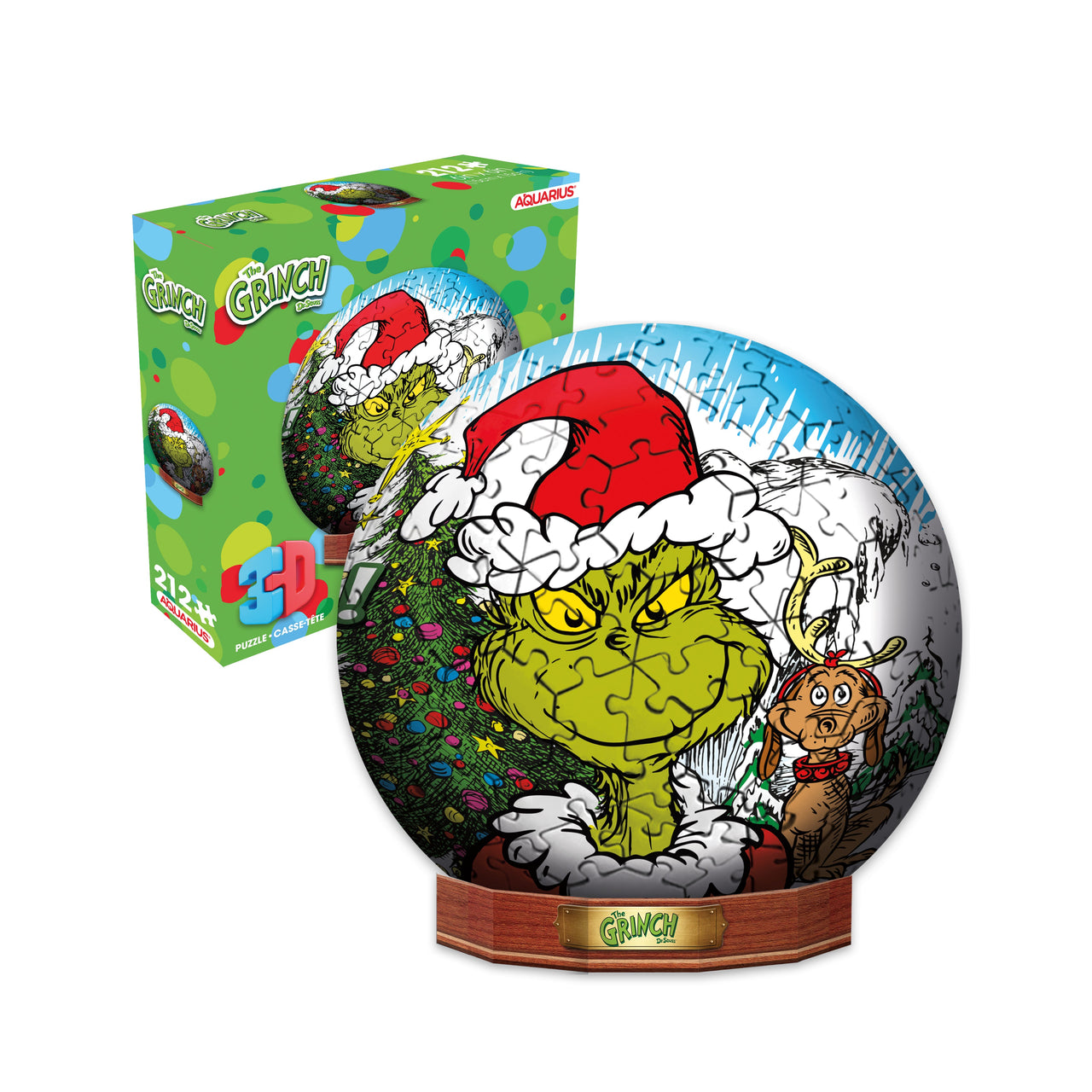 Grinch 3D Sphere Jigsaw Puzzle (212 Pieces) – 3 PC PPK ($8.50 each)