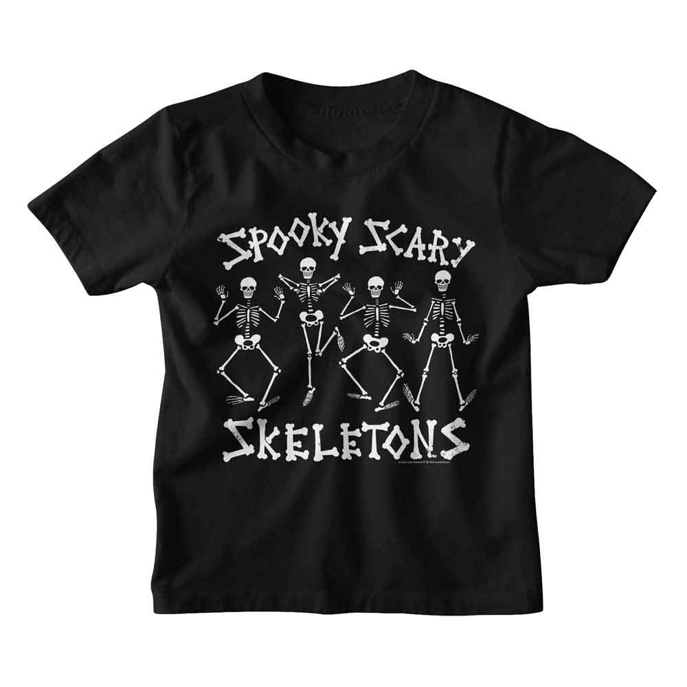 SPOOKY SCARY SKELETONS-SSS DANCING SKELETONS-BLACK TODDLER S/S TSHIRT