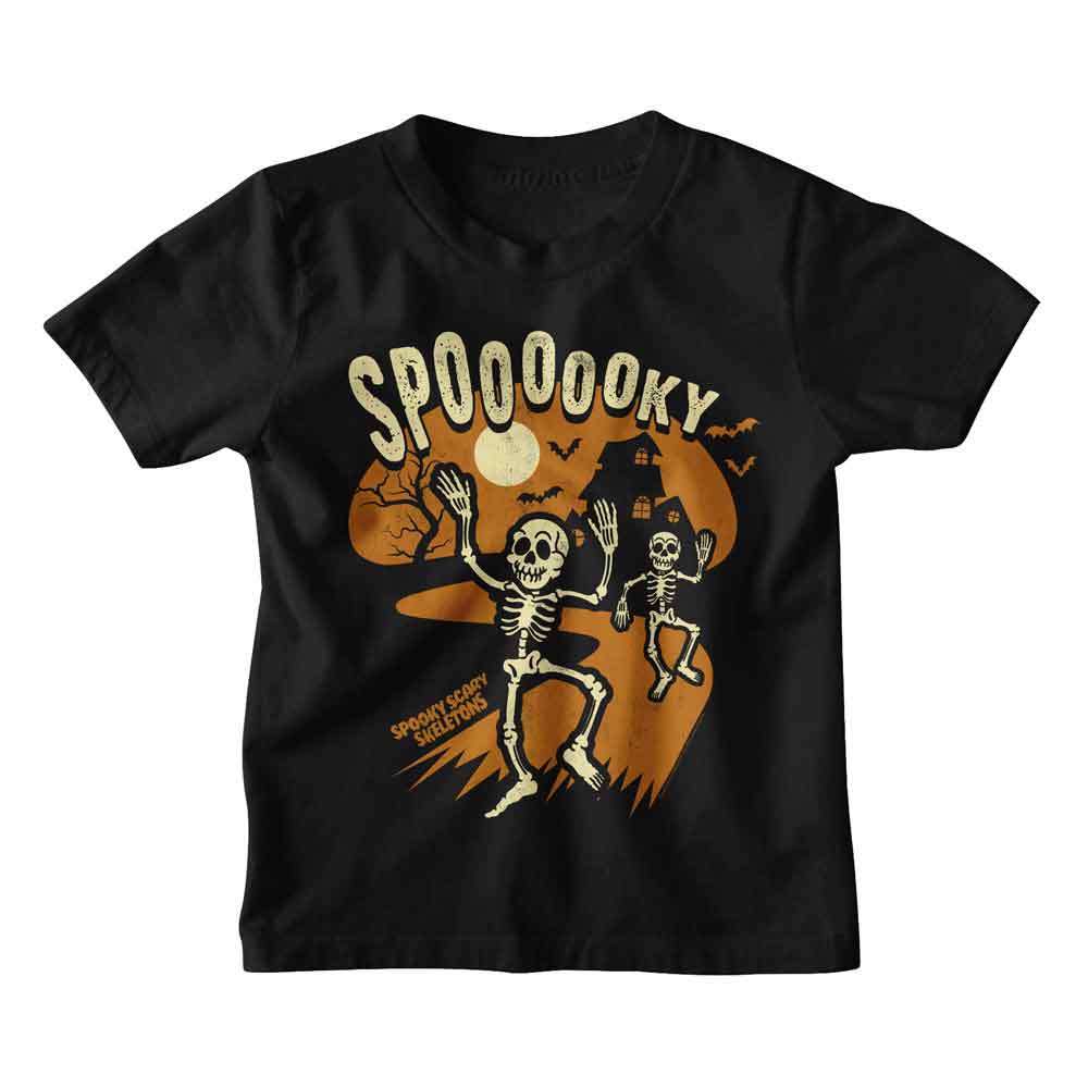 SPOOKY SCARY SKELETONS-SSS SPOOKY PATH-BLACK YOUTH S/S TSHIRT