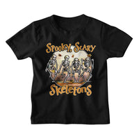 Thumbnail for SPOOKY SCARY SKELETONS-SSS BOOK ILLUSTRATION-BLACK YOUTH S/S TSHIRT