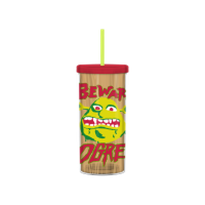 Shrek Beware Orge  20oz Plastic Tall Cold Cup w/ Lid and Straw – 12 pc ppk ($5.25 each)