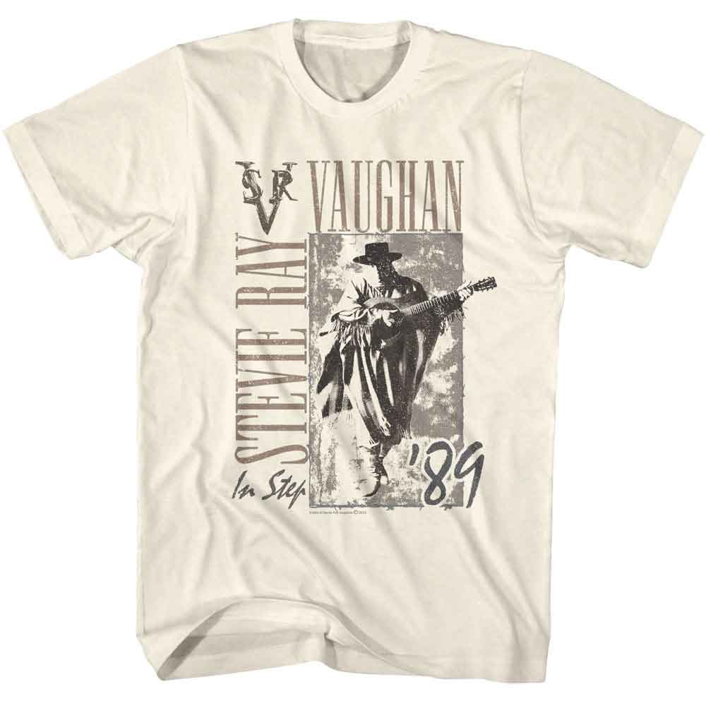 STEVIE RAY VAUGHAN-SRV IN STEP 89-NATURAL ADULT S/S TSHIRT