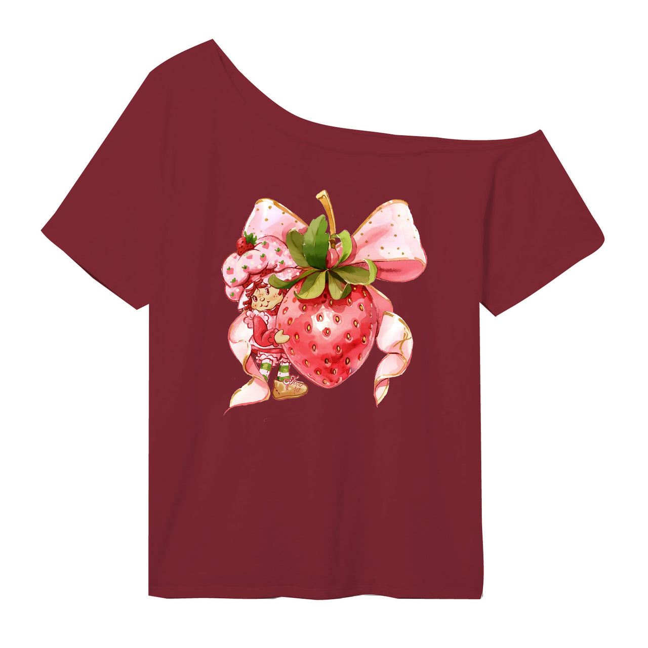 Strawberry Shortcake Bowberry Off Shoulder S/S Juniors Tee