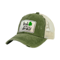 Thumbnail for BRIEF INSANITY Irish I Were Drunk Vintage Distressed Trucker Adult Hat