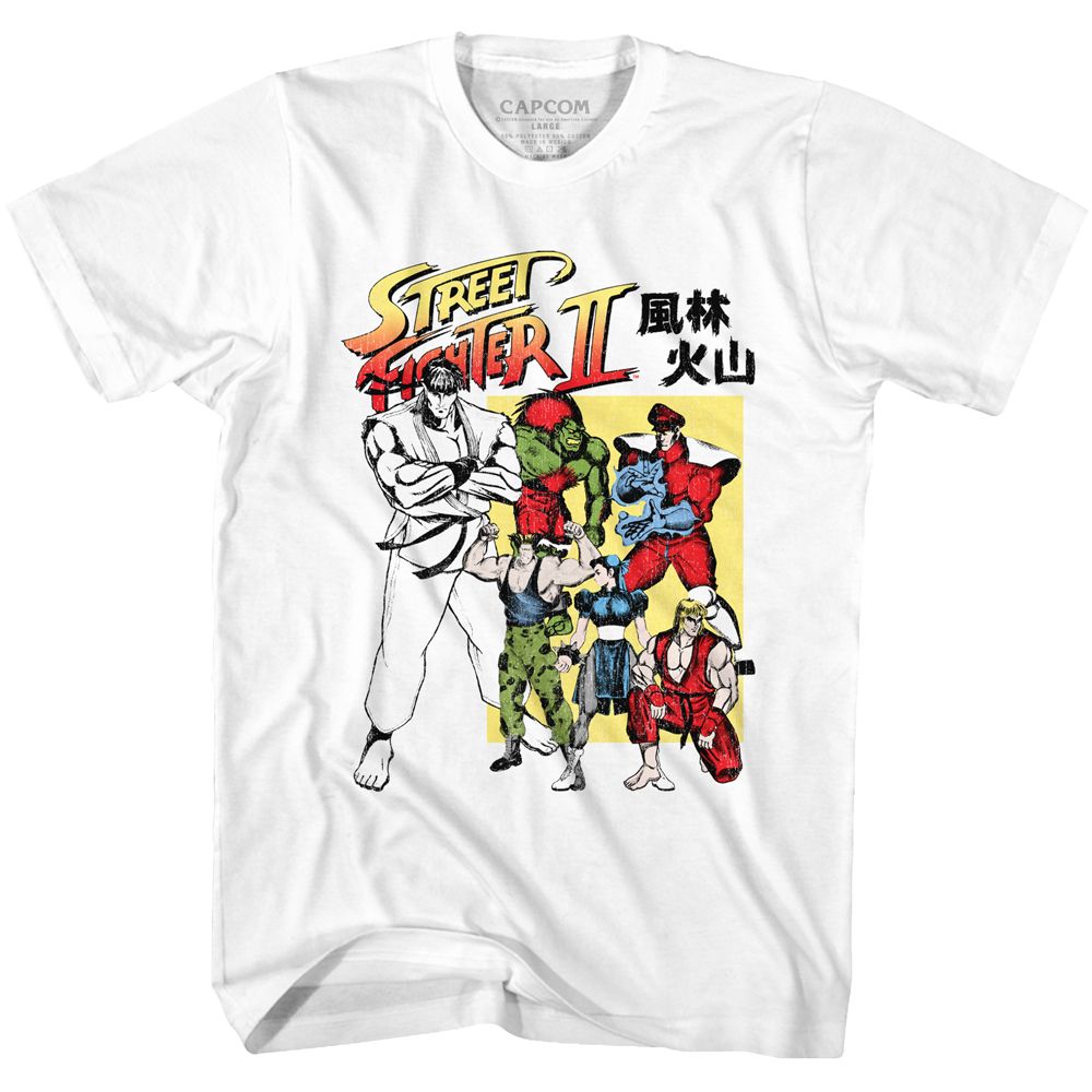 STREET FIGHTER-SF2-WHITE ADULT S/S TSHIRT