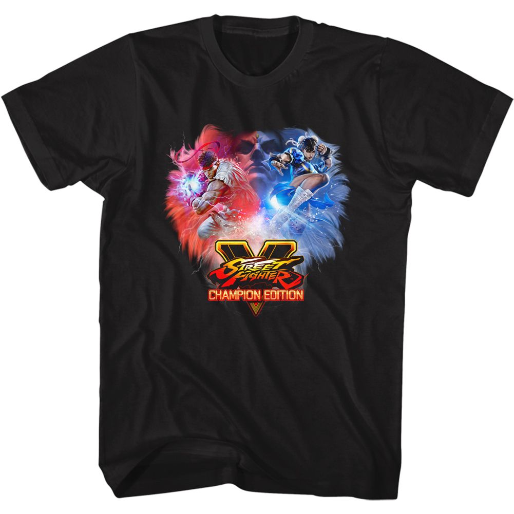 STREET FIGHTER-CHAMPION-BLACK ADULT S/S TSHIRT