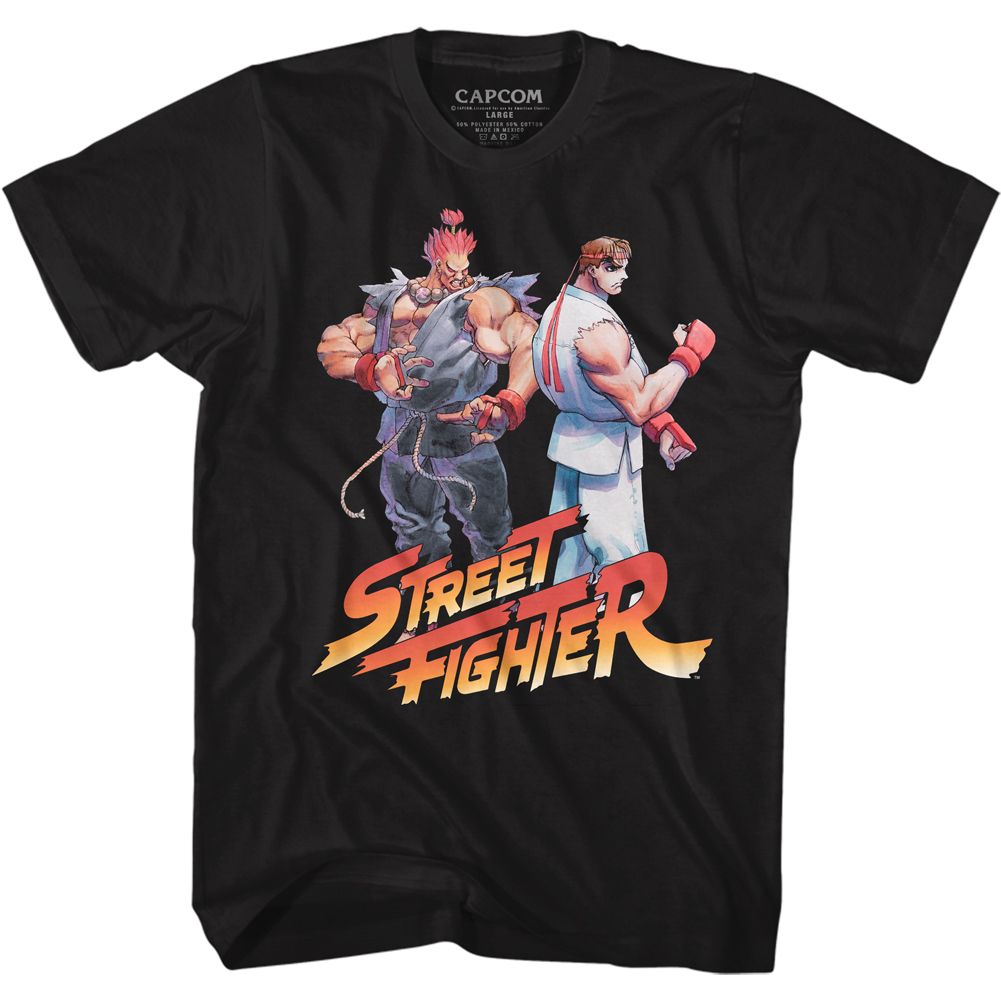 STREET FIGHTER-AKU RYU LOGO-BLACK ADULT S/S TSHIRT