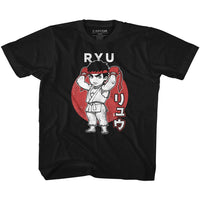 Thumbnail for STREET FIGHTER-CHIBI RYU-BLACK YOUTH S/S TSHIRT