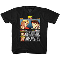 Thumbnail for STREET FIGHTER-KEN VS RYU-BLACK YOUTH S/S TSHIRT