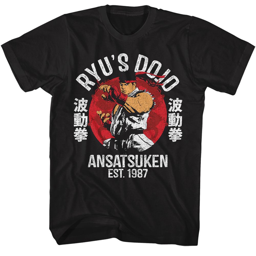 STREET FIGHTER-RYUS DOJO-BLACK ADULT S/S TSHIRT