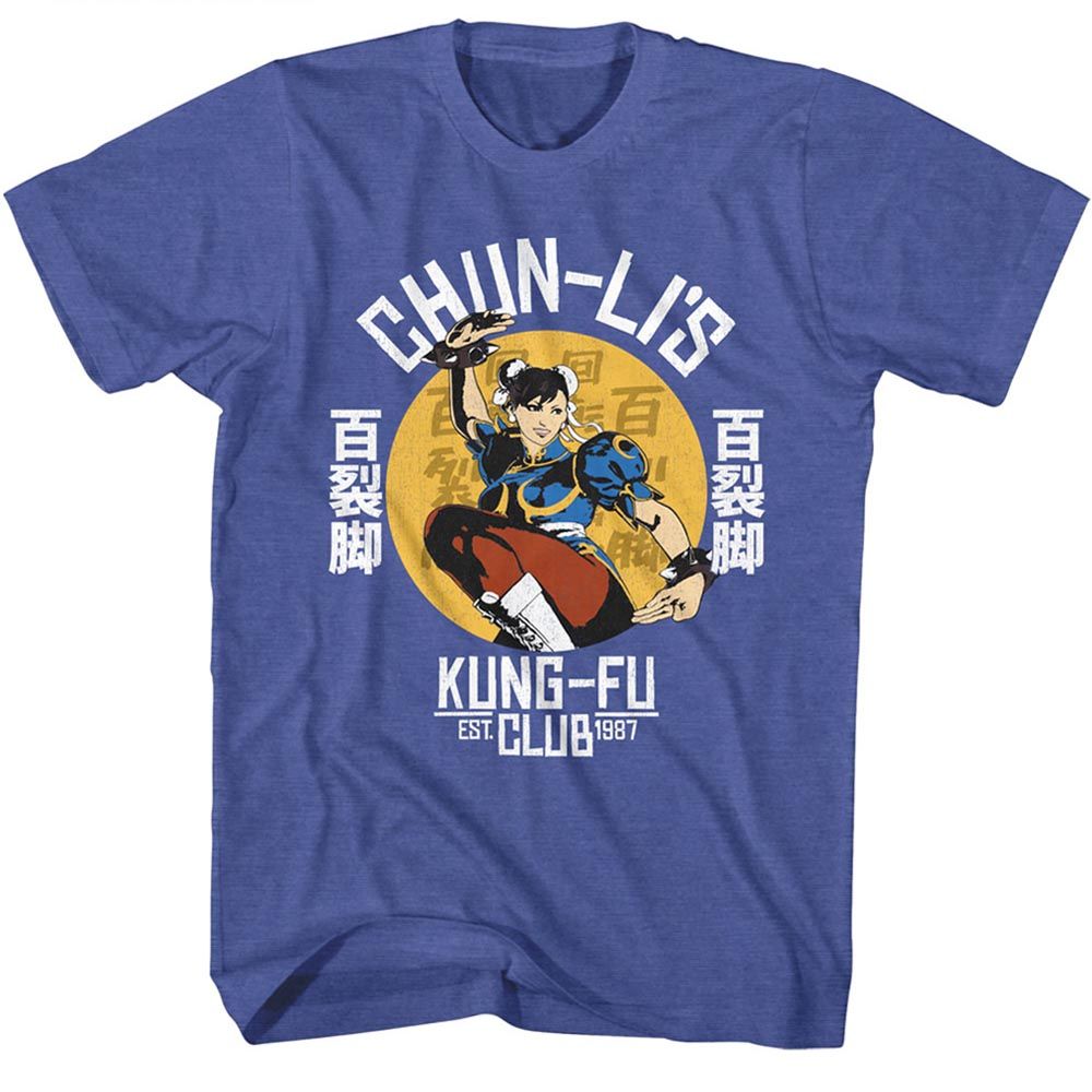 STREET FIGHTER-STREET FIGHTER CHUN LIS MARTIAL ARTS-ROYAL HEATHER ADULT S/S TSHIRT