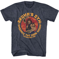 Thumbnail for STREET FIGHTER-STREET FIGHTER AKUMAS GYM-NAVY HEATHER ADULT S/S TSHIRT