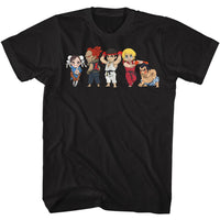 Thumbnail for STREET FIGHTER-STREET FIGHTER 5 CHIBIS-BLACK ADULT S/S TSHIRT