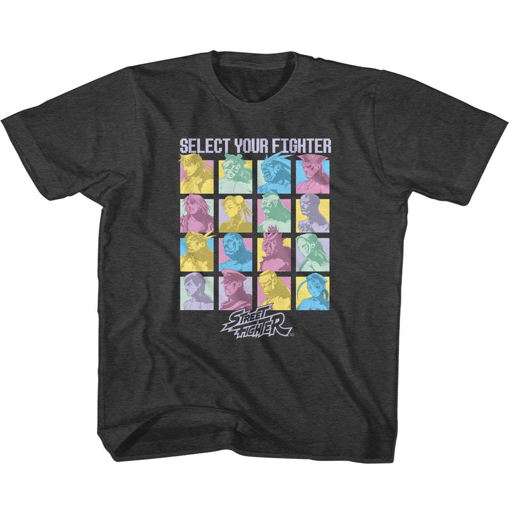STREET FIGHTER-SELECT YOUR FIGHTER-VINTAGE SMOKE YOUTH S/S TSHIRT